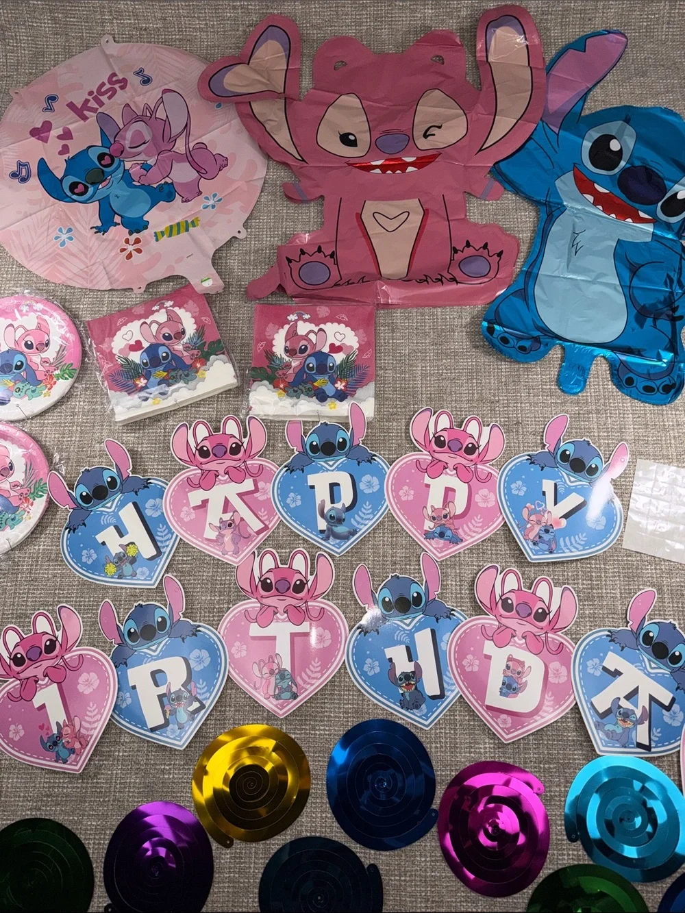 Disney Lilo & Stitch Pink and Blue Party Banner and Decorations